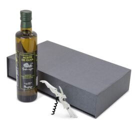 Estuche aceite con abridor sacacorchos