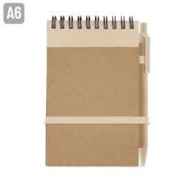 Bloc de notas con boligrafo reciclado