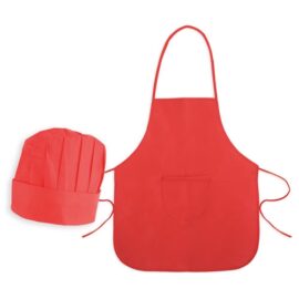 Set delantal y gorro infant nwrojo