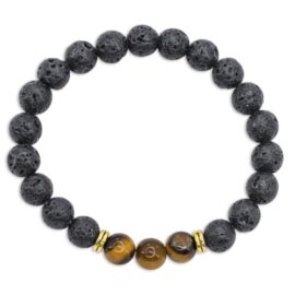 Pulsera piedra volcánica "ávalon"