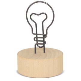 Memo clip con base de madera "eureka"