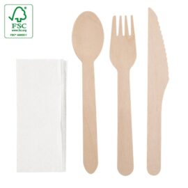 Set de cubiertos madera 4 pcs "complec"
