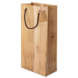 Bolsa papel efecto madera 2 botellas "abeto"