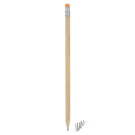 Lápiz madera con goma color naranja