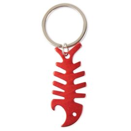 Llavero aluminio raspa rojo