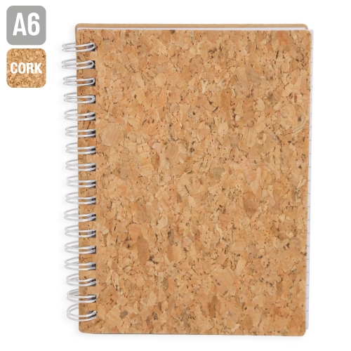 Libreta con anillas blancas corcho natural