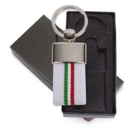 Llavero cinturon bandera italia blanco "derex"