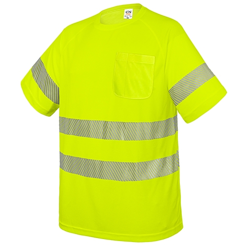 Camiseta con bolsillo y bandas reflectantes elásticas "qvo"