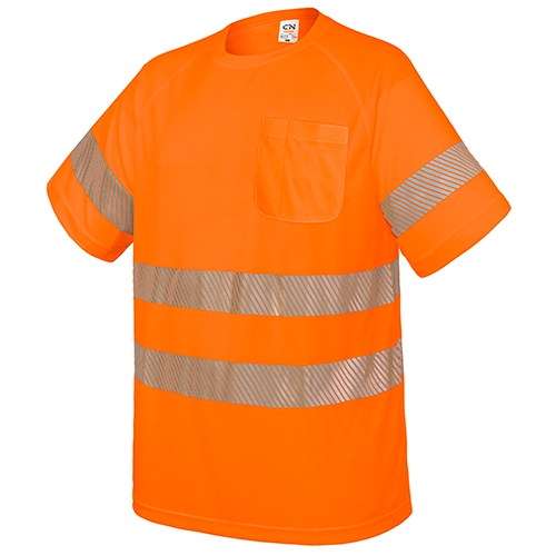Camiseta con bolsillo y bandas reflectantes elásticas "qvo"