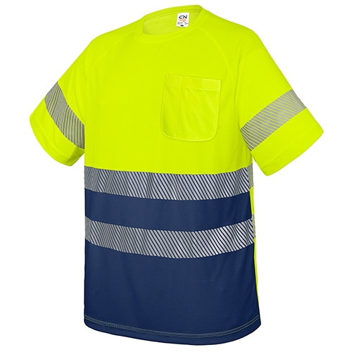Camiseta con bolsillo y bandas reflectantes elásticas "qvo"