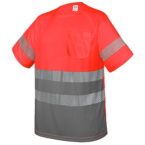 Camiseta con bolsillo y bandas reflectantes elásticas "qvo"