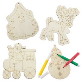 Set piezas madera “happy christmas” ( 4 pcs)